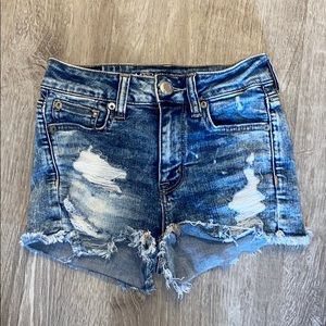 High waisted jean shorts